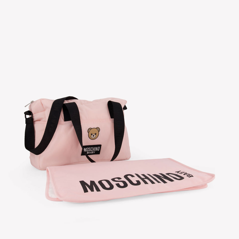 Moschino Baby Unisex Diaper Bag In Light Pink