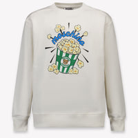 Moschino Enfants Garçons Pull en blanc cassé