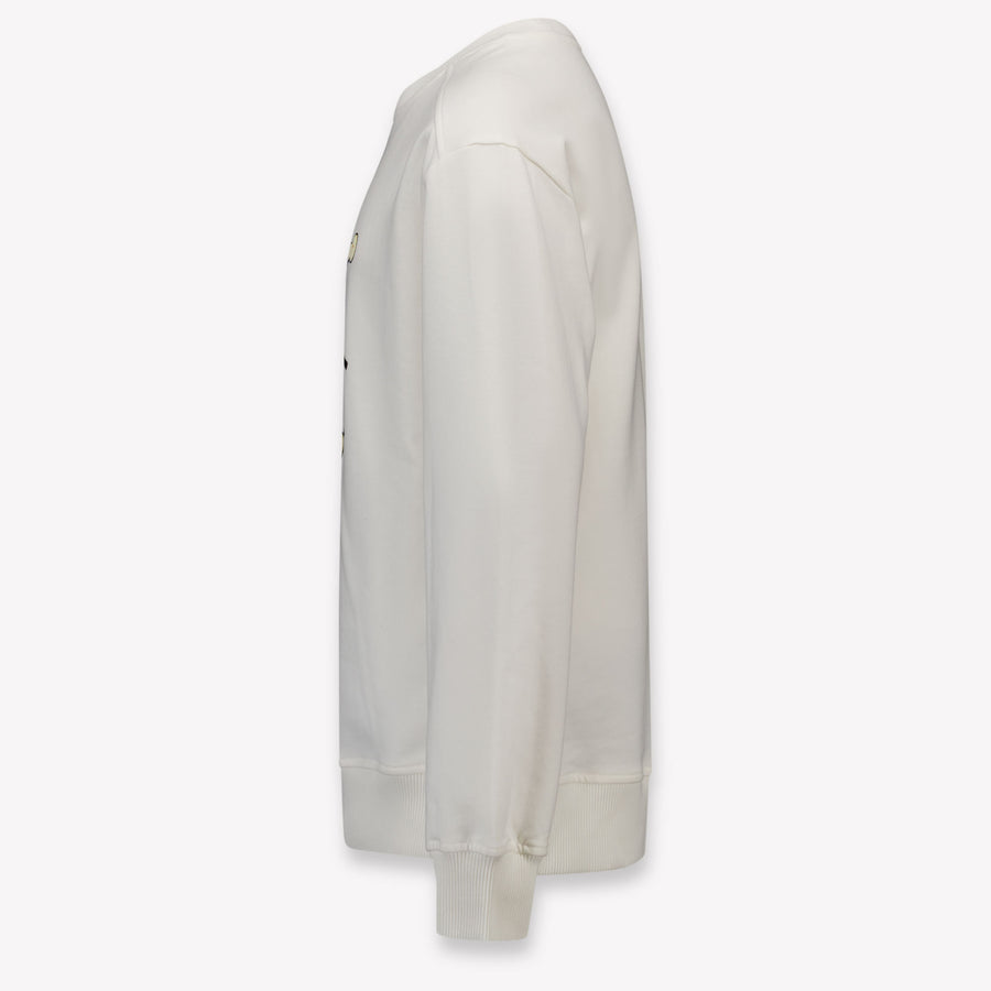 Moschino Enfants Garçons Pull en blanc cassé