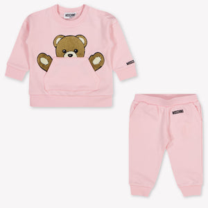 Moschino Baby Unisex Jogging suit In Light Pink