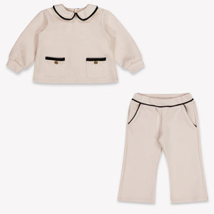 Abel & Lula Baby Girls Set In Light Beige