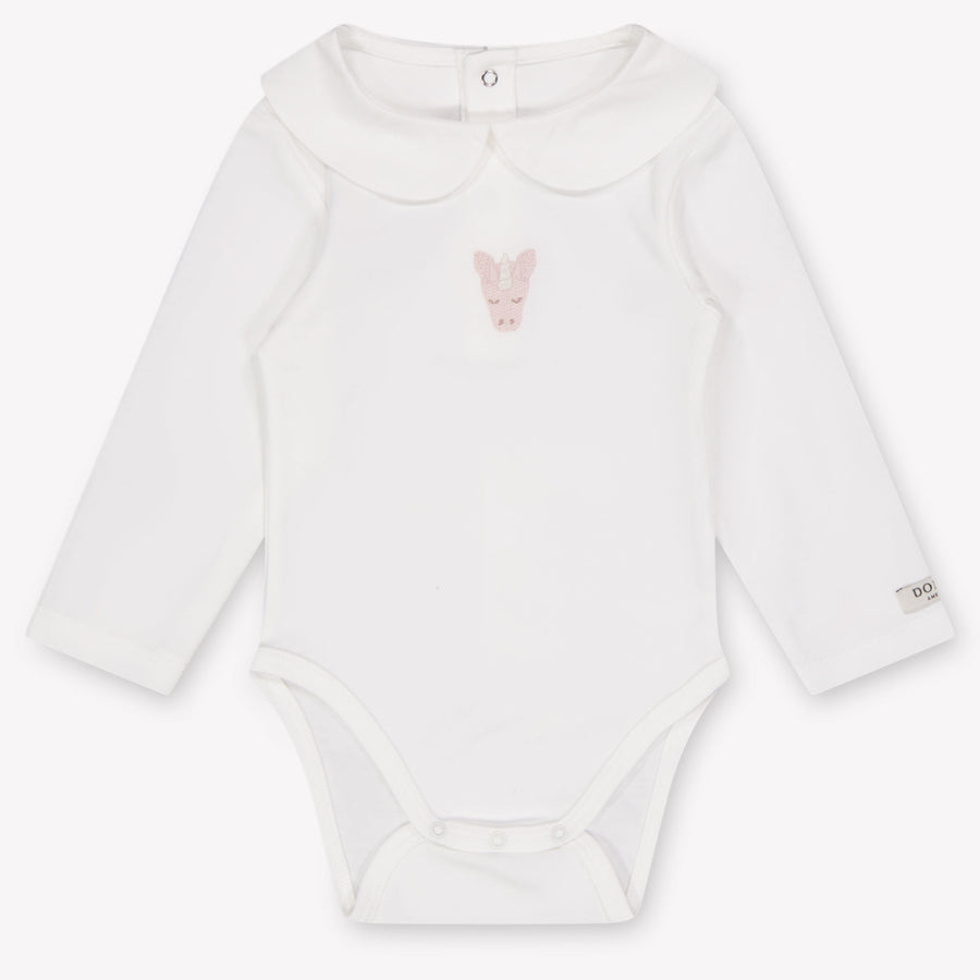 Donsje Amsterdam Davo Baby Girls Bodysuit in Off-White