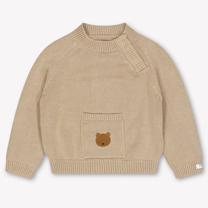 Donsje Amsterdam Loke Baby Ragazzi Maglione dentro Taupe