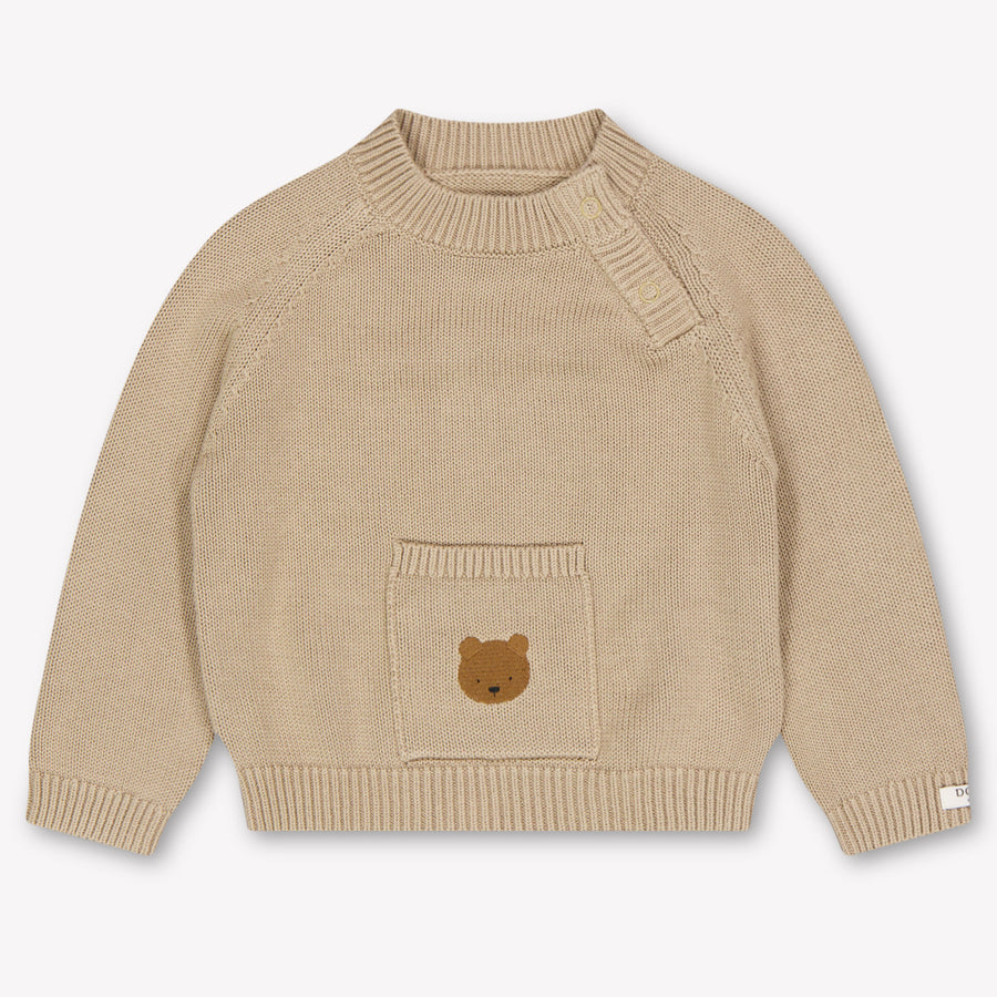 Donsje Amsterdam Loke Baby Ragazzi Maglione dentro Taupe