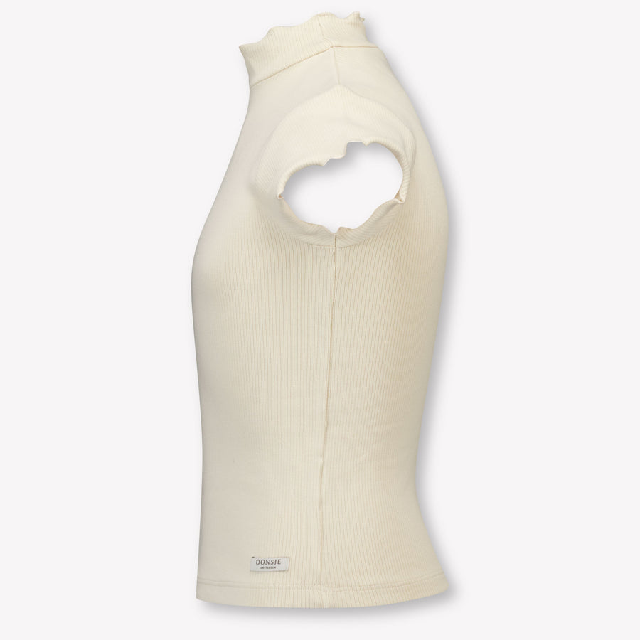 Donsje Amsterdam Aurora Kinder Ragazze Maglietta dentro Beige Chiaro