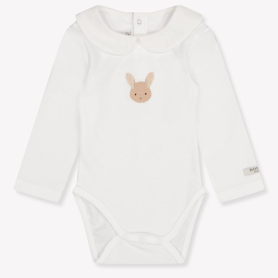 Donsje Amsterdam Davo Baby Girls Bodysuit in Off-White
