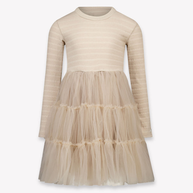 Donsje Amsterdam Aurin Kids Girls Dress In Taupe