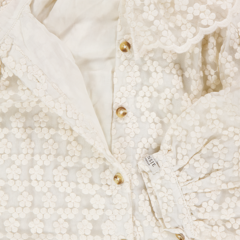 Donsje Amsterdam Mailien Kindergarten Chicas Blusa En Blanco Roto