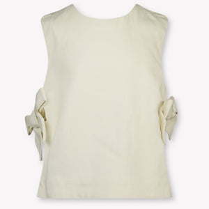 Donsje Amsterdam Veeri Kinder Ragazze Maglietta dentro Beige Chiaro