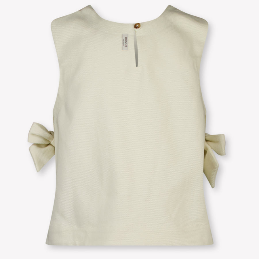 Donsje Amsterdam Veeri Kinder Ragazze Maglietta dentro Beige Chiaro