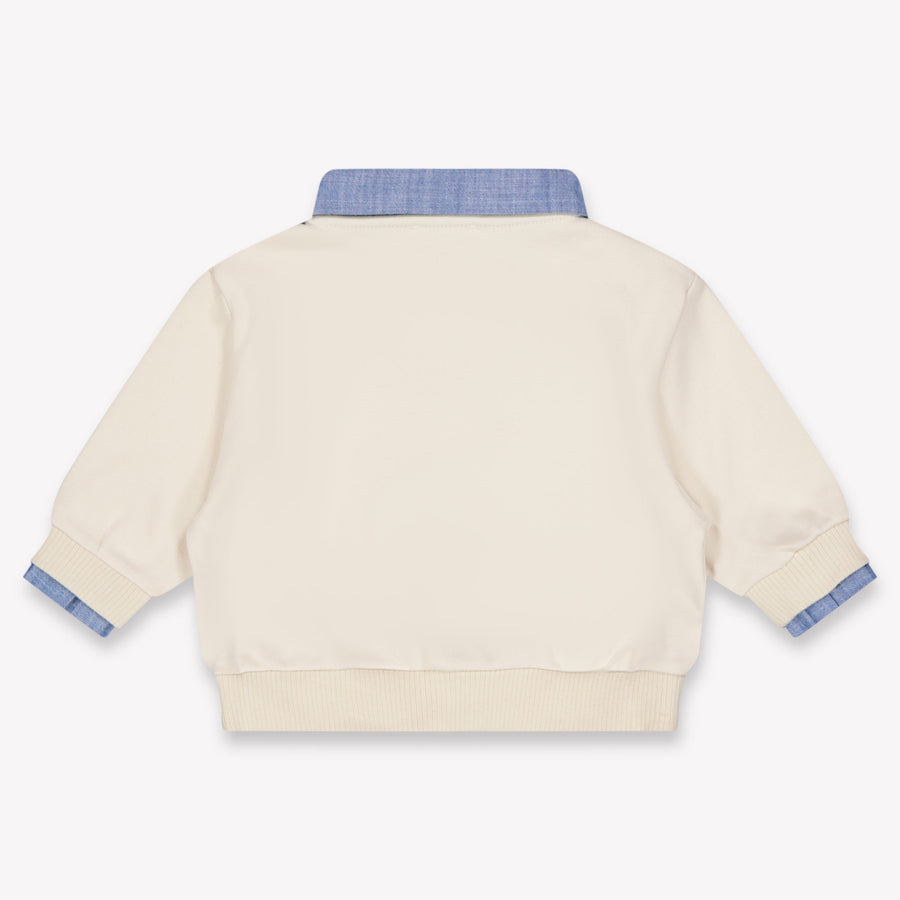 Donsje Amsterdam Premier bébé Garçons Pull en Beige Clair
