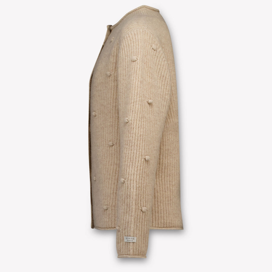 Donsje Amsterdam Marloes Kinder Ragazze Cardigan dentro Beige