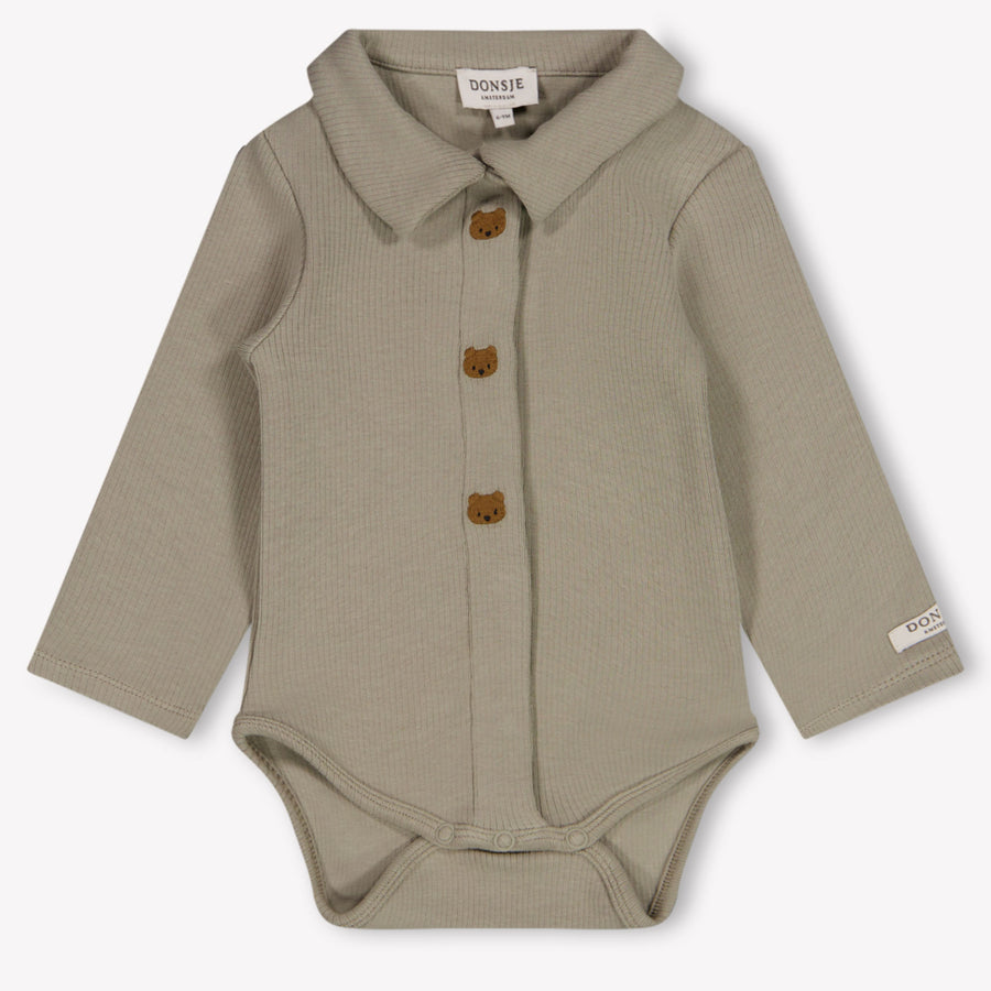Donsje Amsterdam Finnian Baby Boys Bodysuit in Light Green