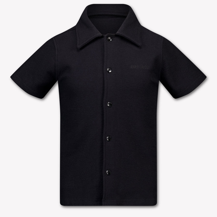 Airforce Jungen Bluse in Schwarz