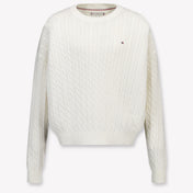 Tommy Hilfiger Enfant Filles Pull dans le blanc off