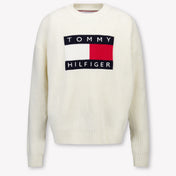 Tommy Hilfiger Enfant Garçons Pull dans le blanc off