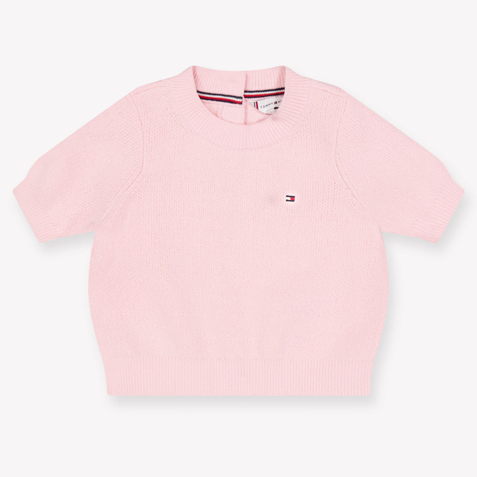 Tommy Hilfiger Bambino Ragazze Maglione in Rosa Chiaro