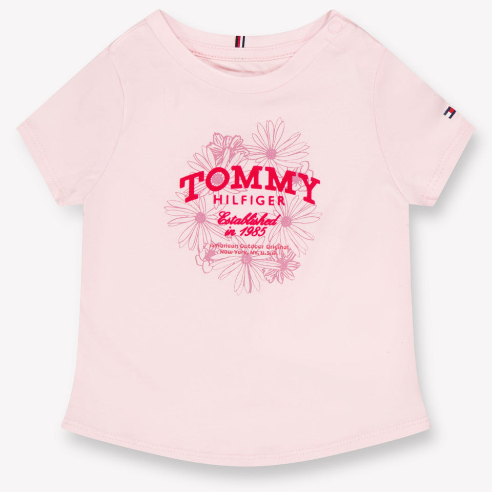 Tommy Hilfiger Baby Meisjes T-Shirt In Licht Roze