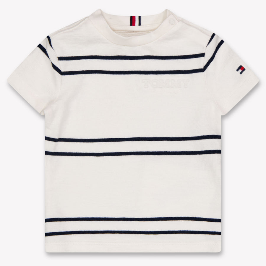 Tommy Hilfiger Bebé Chicos Camiseta en Blanco Roto