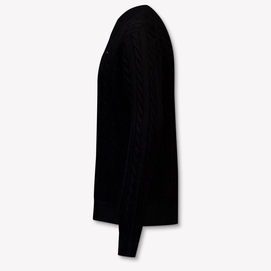 Tommy Hilfiger Enfants Garçons Pull en Noir