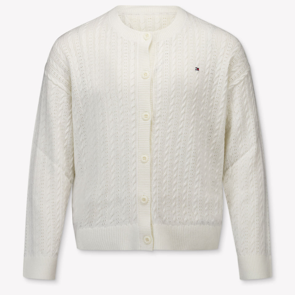 Tommy Hilfiger Bambini Ragazze Cardigan dentro Bianco