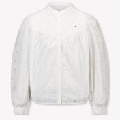 Tommy Hilfiger Kinder Mädchen Bluse rein Weiß