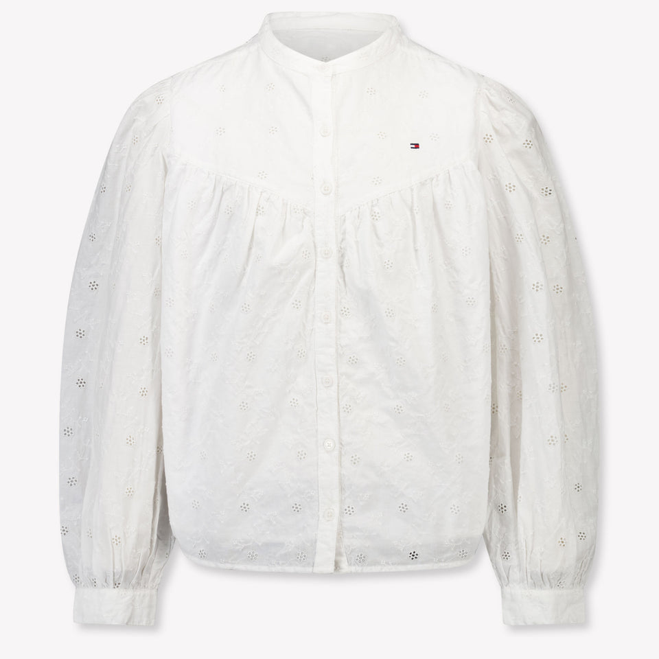 Tommy Hilfiger Kinder Mädchen Bluse rein Weiß