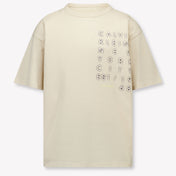 Calvin Klein Bambini Ragazzi Maglietta dentro Beige Chiaro