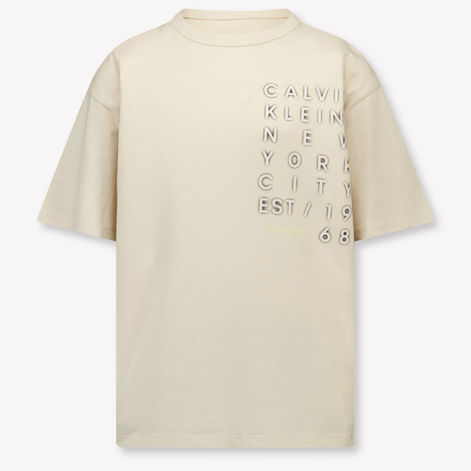Calvin Klein Bambini Ragazzi Maglietta dentro Beige Chiaro
