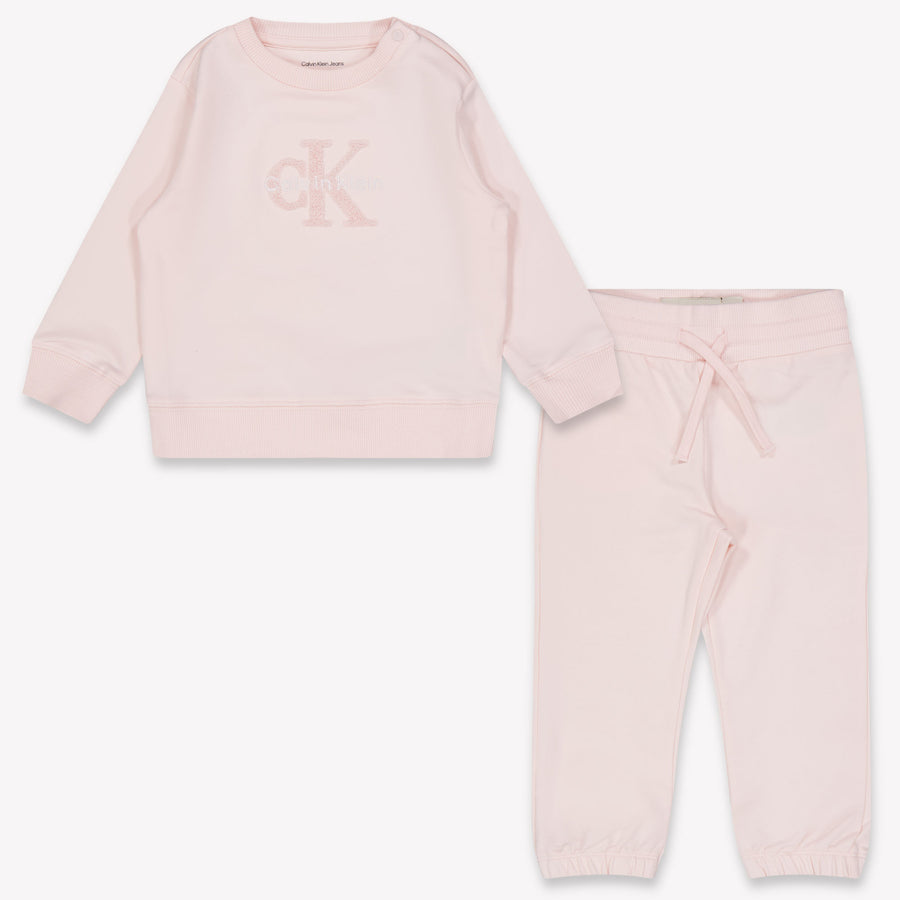 Calvin Klein Unisex-Jogginganzug für Babys Hellrosa