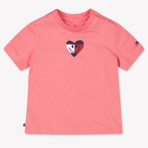 Tommy Hilfiger Unisex-T-Shirt für Babys Dunkelrosa
