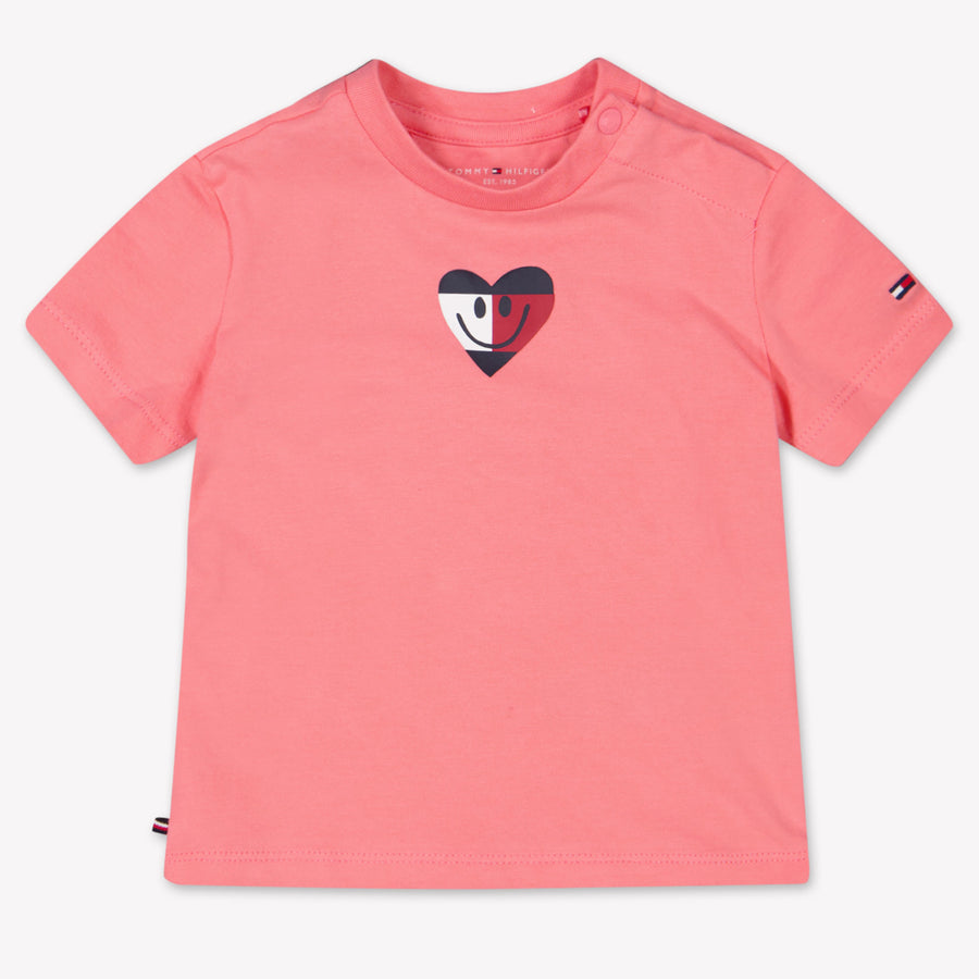 Tommy Hilfiger Unisex-T-Shirt für Babys Dunkelrosa