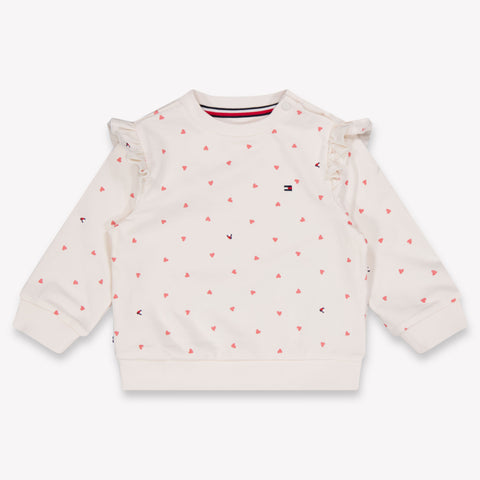 Tommy Hilfiger Bambino Ragazze Maglione dentro Off White