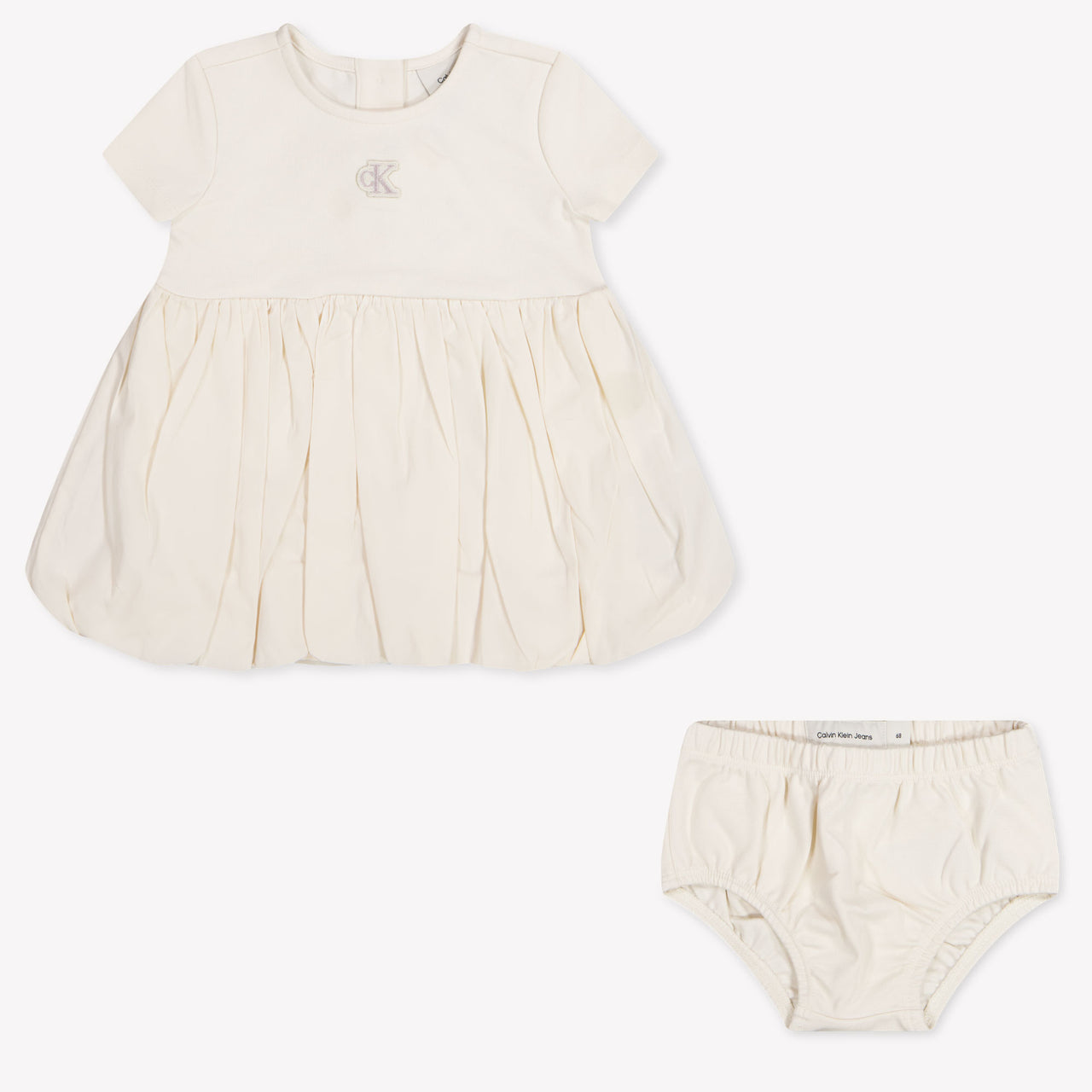 Calvin Klein bebe Chicas Vístete Blanco Roto
