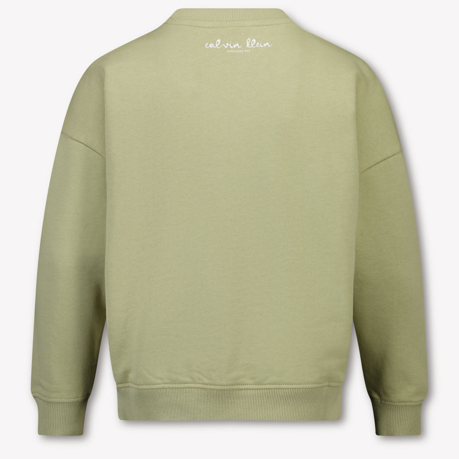 Calvin Klein Kids Boys Sweater In Olive Green