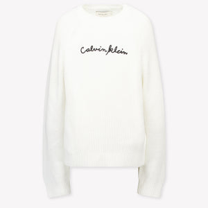 Calvin Klein Bambini Ragazze Maglione dentro Bianco