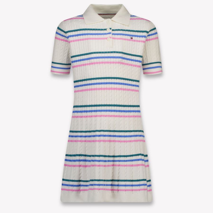 Tommy Hilfiger Kinder Mädchen Kleid In Grauweiß