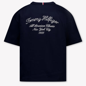 Tommy Hilfiger Bambini Ragazzi Maglietta dentro Navy