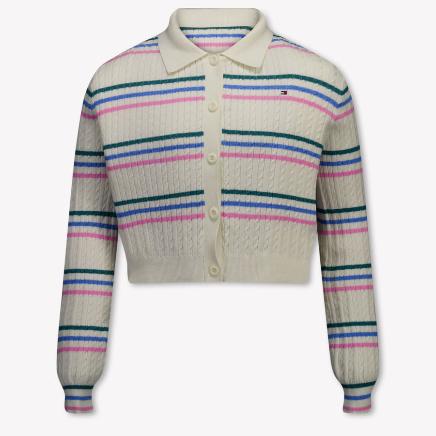 Tommy Hilfiger niños Chicas Cárdigan en Blanco Roto