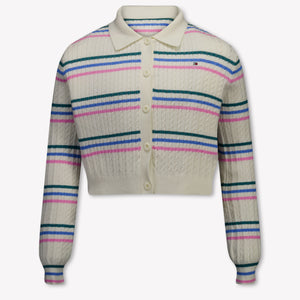 Tommy Hilfiger niños Chicas Cárdigan en Blanco Roto