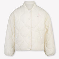 Tommy Hilfiger Bambini Ragazze In mezzo alla giacca Off White