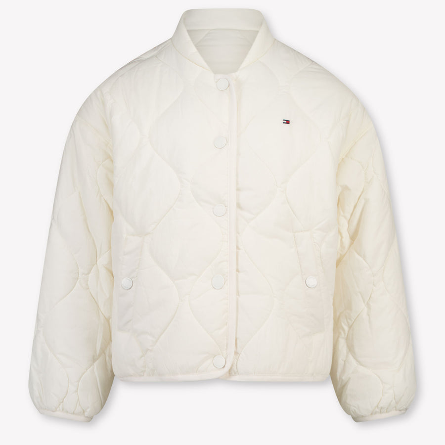 Tommy Hilfiger Bambini Ragazze In mezzo alla giacca Off White