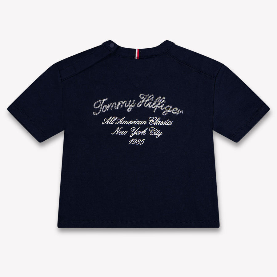 Tommy Hilfiger bebe Chicos Camiseta adentro Navy