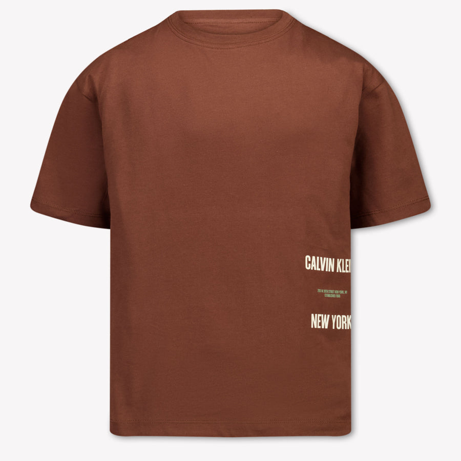 Calvin Klein Bambini Ragazzi Maglietta dentro Marrone