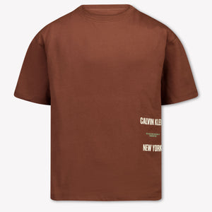 Calvin Klein Bambini Ragazzi Maglietta dentro Marrone