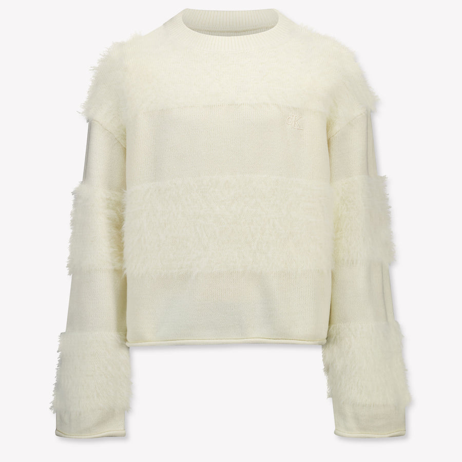 Calvin Klein Kids Girls Sweater In OffWhite