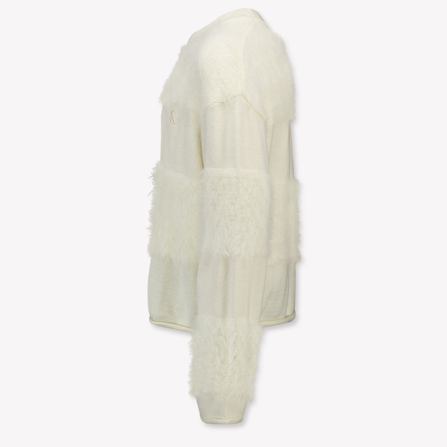 Calvin Klein Enfants Filles Pull en blanc cassé