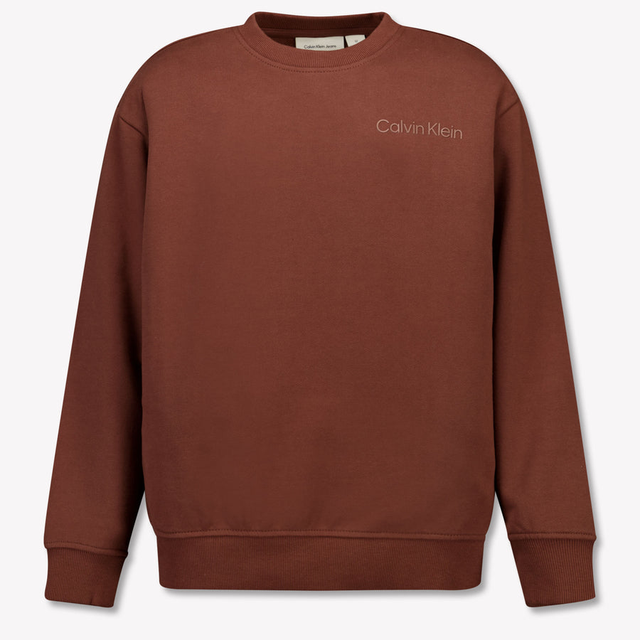 Calvin Klein Enfants Garçons Pull en Marron