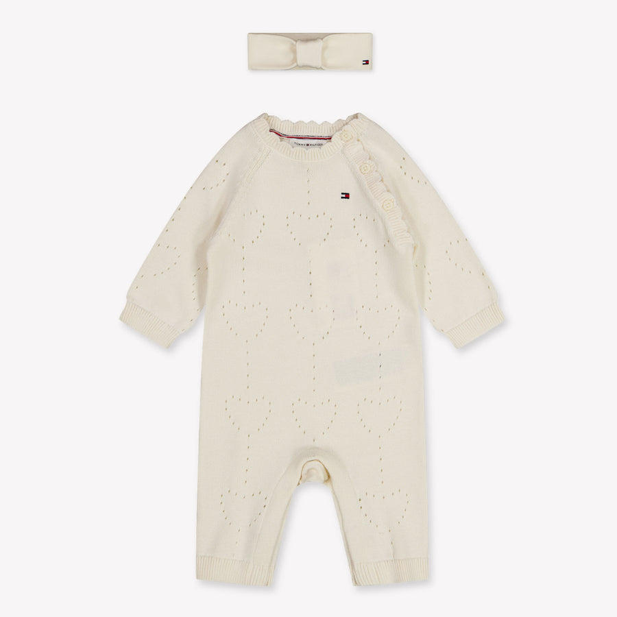 Tommy Hilfiger Bébé Filles Combishort en blanc cassé