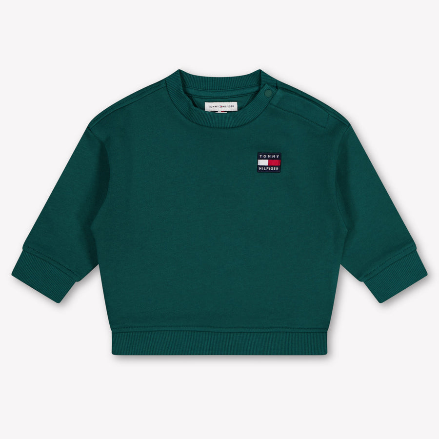 Tommy Hilfiger bebe Unisex suéter en Verde Oscuro